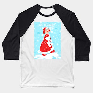 First Snow with Teddy Card Baseball T-Shirt